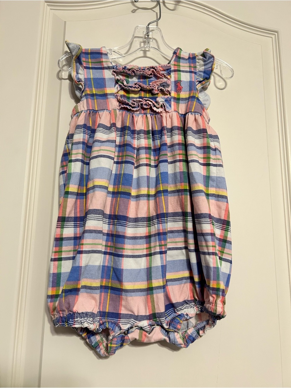 Ralph Lauren Plaid Ruffle Baby Romper